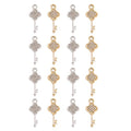 16-Pcs Crystal Jewelry Making Charms Silver Pendant Charm For Women Making Jewelry Crafts Rhinestone Charms - color: Key