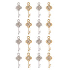 16-Pcs Crystal Jewelry Making Charms Silver Pendant Charm For Women Making Jewelry Crafts Rhinestone Charms - color: Key