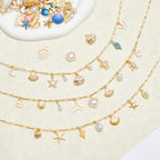 Quelay 328 Pcs Gold Sea Ocean Beach Charms Pendants for Jewelry Making Kit Bulk for Women DIY with 118 Charms 200 Jump Rings 5 Necklaces 5 Bracelets Accessories for Gift Beginner Arts Christmas
