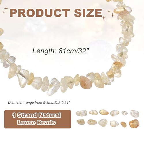 MECCANIXITY 220 Pcs Natural Drilled Citrine Chip Gemstone Chips Bulk 5mm to 8mm Dia. Irregular Tumbled Crystal Chip Beads for Jewelry Making Craft Supplies (Yellow) - color: Citrine, size: 5-8mm