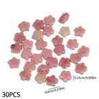 Songxi 60pcs 6mm Rose Plum Blossom Natural Stone Beads for Jewelry Making, Smooth Loose Flower Shape Gemstone Beads for Bracelets Necklace Earrings Making Supplies ﻿ - color: Rose