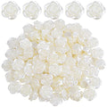 15 mm ABS Plastic Rose Flower Beads Lovely Roseflower Spacer Beads (White) - color: White
