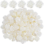15 mm ABS Plastic Rose Flower Beads Lovely Roseflower Spacer Beads (White) - color: White