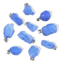 10pcs Irregular Raw Natural Blue Crystal Rock Stone Pendant Healing Crystal Chakra Gemstone Charm for Jewelry Making DIY Necklace Earrings Accessories Reiki - color: Blue Crystal