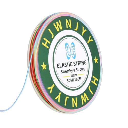 Stretchy Bracelet String,1 mm 165 Feet Sturdy Durable Elastic String Cord for Jewelry Making, Necklaces, Beading and Crafts (Rainbow) - size: 165 Feet (Rainbow)