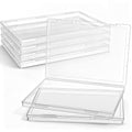 Jetec 6 Pieces Mini Plastic Clear Beads Storage Containers Box for Collecting Small Items, Beads, Jewelry, Business Cards, Game Pieces, Crafts (12.0 x 8.8 x 0.9 Inch) - size: 12.0 X 8.8 X 0.9 Inch