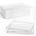 Jetec 6 Pieces Mini Plastic Clear Beads Storage Containers Box for Collecting Small Items, Beads, Jewelry, Business Cards, Game Pieces, Crafts (12.0 x 8.8 x 0.9 Inch) - size: 12.0 X 8.8 X 0.9 Inch