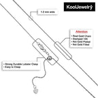 Kooljewelry Real 14k Yellow or White Gold 1.2 mm Sparkle Chain Adjustable Length Necklace (adjusts up to 22 inches) - color: White