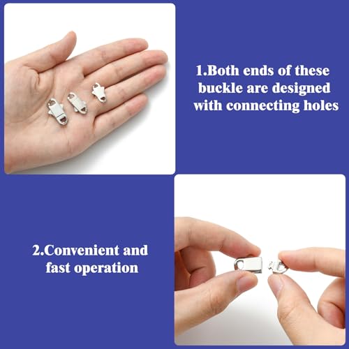 DanLingJewelry 3Pcs 3 Sizes Release Stainless Steel Buckle Clasps Spring Cuban Link Clasps for Braided Chain Necklace Jewelry Making Supplies - color: 3pcs - cuban clasps
