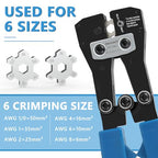 Newdeli Battery Cable Lug Crimper Tool Professional Battery Terminal Crimper 10-1/0 AWG Quick Change Cable Lug Crimping Tool for Battery Cable Ends Lugs - style: Battery Cable Crimper Pro