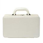 Oirlv Leather Jewelry Box Handmade Travel Jewelry Organizer Storage Case Holder For Girl Lady Earring,Ring,Necklace,Pendant,Watch,Bracelet。(X010)White - color: White