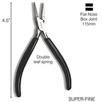 The Beadsmith Flat Nose Pliers – Extra Fine Tips – 4.5 inches (114mm) – PVC Grip Handle with Double Leaf Springs – Jewelry Making Tool for Creating Bracelets, Earrings and Necklaces - style: Flat Nose