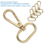 16 Pack Swivel Lobster Clasps, 1 Inch Gold Lobster Claw Clasps for Keychains, Oval Ring Swivel Snap Hooks Metal Lobster Clips for Purse, Snap Tabs, Craft Making - color: Gold