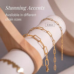 Destin Jewelry Paperclip Chain Necklace for Women, Waterproof 18K Gold Plated Stainless Steel, Hypoallergenic, Adjustable Layering Chain, Tarnish-Resistant, 2.5–6.5mm - color: 18K Yellow Gold Plated Stainless Steel, size: 7", style: 2.5 MM
