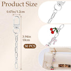 Hzopcw 30pcs Silver Keychain Making Kit, Key Ring Swivel Snap Hook Chains, Extender Keychain Bag Charm Kits for DIY Crafts Jewelry Making Handbag Purses- A Style - color: Silver-30pcs-A Style