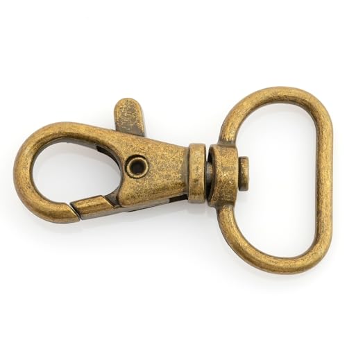 CRAFTMEMORE 3/4 Inch Trigger Snap Hooks Classic Swivel Lobster Claw Clasps Purse Lanyard Clip 20 Pack CSPS (Antique Brass) - color: Antique Brass