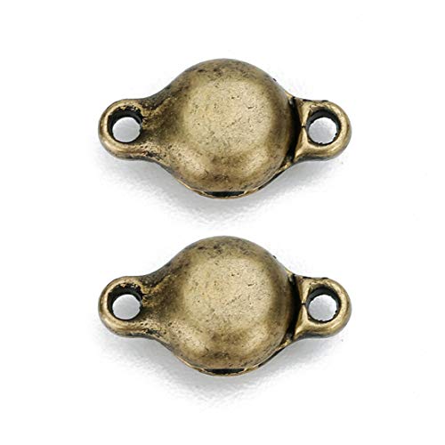 Brass Made Round Magnetic Clasps Stronger Magnetic Closure for Necklace Bracelet and Chain Keep Your Jewelry Secure 10 Sets/lot - size: 8mmX14mm & Antique Bronze Tone