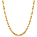 Fiusem 3.5mm Cuban Link Chains for Men, Silver Tone/Black/14K Gold Plated Stainless Steel Necklace Chain, Mens Necklace 16, 18, 20, 22, 24, 26, 28 Inch - size: 20 inches, style: c.3.5mm width-gold plated