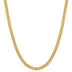 Fiusem 3.5mm Cuban Link Chains for Men, Silver Tone/Black/14K Gold Plated Stainless Steel Necklace Chain, Mens Necklace 16, 18, 20, 22, 24, 26, 28 Inch - size: 20 inches, style: c.3.5mm width-gold plated