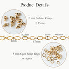 Jabogrii 16.4 Feet Stainless Steel Chain for Jewelry Making Gold DIY Craft Rhombic Jewelry Making Chain Supplies - color: Rhombic Gold