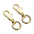 2pcs Double Opening Snap Hooks Heavy Duty Metal Push Gate Swivel Lobster Clasp Keychain Clip Purse Making Accessories (Gold) - color: Gold