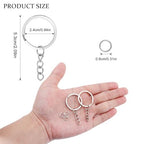 10Pcs Keychain Key Ring with Chain Bulk Split Key Chain,1.1 Inch Key Chains Parts with Open Jump Ring Connector for Jewelry Making Crafts (White K) - color: 10Pcs White K