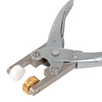 The Beadsmith Smart Setter Parallel Pliers – 5” Cup Chain Tool for Gemstone Setting, Polished Steel, 5 Brass Setting Heads Sizes (14mm, 12mm, 11mm, 8.5mm, 6mm) & 12mm Plastic Head