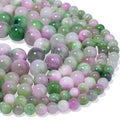 Yochus 50pcs 8mm Pink &Green Persian Jade Energy Healing Round Bulk Gemstone Beads for Jewelry Making Bracelet Necklace Earring DIY - color: pink&green, size: 8mm