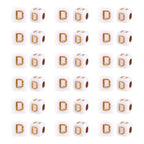 FASHEWELRY 500Pcs White Golden Letter Beads 4.5mm Square Alphabet Beads Acrylic Cube Letter D Beads for Friendship Bracelet Necklace Keychains Jewelry Making - color: Letter D