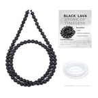 Natural Stone Beads Round Genuine Real Stone Beading Strand Loose Gemstones DIY Smooth Bead for Bracelet Necklace Earrings Jewelry Making (Black Lava, 4mm 90 Pieces) - color: Black Lava, size: 4mm 90pcs