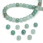BEADIA Natural Green Aventurine Jade Flat Cut Round Drum Stone 8mmx7mm Loose Semi Gemstone Beads for Jewelry Making 38cm - color: Green Aventurine