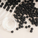150PCS 8MM Black Lava Bead Volcanic Natural Gemstones Round Loose Beads for Jewelry Making Energy Healing Power Stones - color: Black Lava Volcanic, size: 8mm