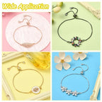 DanLingJewelry 5pcs Adjustable Slider Metal Bracelet Slider Extender Chains with Rhinestone Charms for Jewelry Making DIY 8 Inches(223mm) P - color: StyleⅩ-5 pcs-Platinum