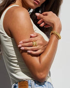 Waterproof Gold Chain Bracelet For Women Non Tarnish,14K Gold Plated Link Dainty Bracelets Stake Layered Bracelet Set Hypoallergen Gold Jewelry - color: Style-7
