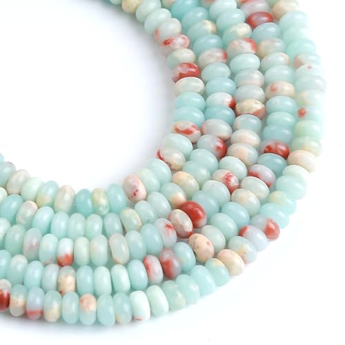 150PCS 2x4mm Blue Jasper Rondelle Beads Natural Abacus Disk Stone Beads Round Loose Spacer Gemstone Beads for DIY Bracelet Necklace Jewelry Making - color: Blue Jasper, size: 2x4mm Abacus Disk