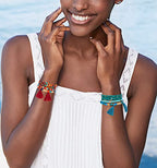 Emibele Colorful Stretch Bracelet Stack Boho Beaded Bracelet Set Heishi Surfer Bracelet Stackable Y2K Trendy Jewelry Friendship Multiple Set Women Fans - style: Colorful 6 pieces