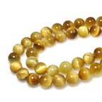 MJDCB Natural Stone Beads 10mm 35pcs Round Golden Tiger's Eye Loose Gemstone Bead Charms for Jewelry Making Bracelet Necklace Earring Pendant - color: Golden Tiger's Eye, size: 10mm