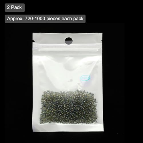 Iridescent Glass Tiny Bubble Beads, 0.4-3mm 20g No Hole Micro Mini Round Gray Water Droplets Beads - Applications: for Resin Filler, Nail Art, Dollhouse Bath Tub, 2-Pieces - color: Gray, size: φ0.4-3mm