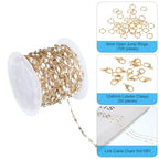 PATIKIL Stainless Steel Jewelry Chain, 16Ft 2mm White Enamel Link Cable Chains for Necklace Earring Bracelet Findings Jewelry Making Trucker Hat Chains, Gold/White - color: Gold/White