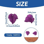 Crafans 100Pcs Frosted Acrylic Leaf Charms Purple Mardi Gras Charms Leaf Beads Plant Pendants Autumn Maple Leaves Beads Charms for Earrings Crafts DIY Jewelry Making Supplies 24x22.5x3mm - color: Purple