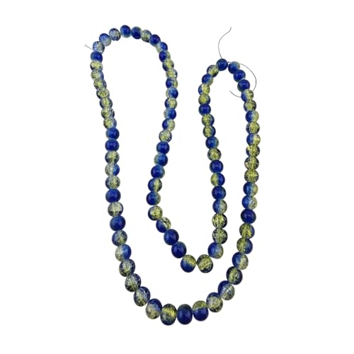 DandS ltd Crackle Lampwork Glass Beads for Jewelry Making, Dark Blue, Vibrant DIY Bracelets, Necklaces, Earrings, Beading Supplies & Craft Kits for Handmade Jewelry, 80pcs 0.39 inch (10mm), #J230-10 - color: Dark Blue