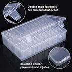 OUTUXED Bead Organizer Box, 72Pcs Small Clear Plastic Bead Storage, Mini Craft Storage Containers Boxes with Hinged Lid and Labels for Bracelets, Making DIY Jewelry Craft Nail, Screws, Seeds