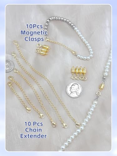 Evnlo Necklace Extender and Magnetic Necklace Clasp,Gold Chain Extenders for Necklaces Bracelet Jewelry - color: 20Pcs Gold