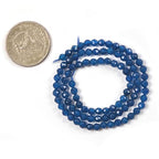 Blue Agate 4mm Faceted Round Beads Loose Beads 16 Inch for Jewelry Making Beads - color: Blue Agate