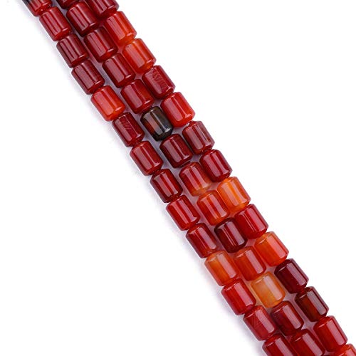 BEADIA Natural Red Agate Cylinder Stone Loose Semi Gemstone Beads for Jewelry Making 10mmx14mm 38cm - color: Red Agate, size: 10mm x 14mm
