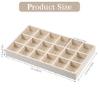 Skrfren Jewelry Drawer Organizer Inserts Earring Tray 18 Grids Stackable Display Case for Rings Studs Jewelry Organizers and Storage(8.3x4.7x0.9inch)