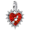 925 Sterling Silver Charms for Bracelets Gold Love and Heart Charms Cherry Blossom Dangle Beads Jewelry for Women - color: Cupid's Arrow Red Heart Pendant