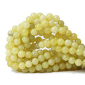 45PCS 8mm Natural Yellow Lemon Jade Gemstone Round Loose Beads for Jewelry Making DIY Findings 1 Strand 15" - color: Lemon jade, size: 8mm