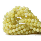 45PCS 8mm Natural Yellow Lemon Jade Gemstone Round Loose Beads for Jewelry Making DIY Findings 1 Strand 15" - color: Lemon jade, size: 8mm