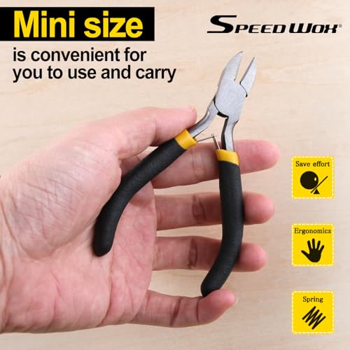 SPEEDWOX Diagonal Pliers Side Cutter Pliers 4 Inches Mini Fine Wire Cutting Plier Nippers Flush Cutter with Spring Micro Wire Cutters for Jewelry Making Crafts Beading Work - size: Diagonal Pliers